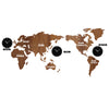 Creative Wooden World Map with 3 Clocks