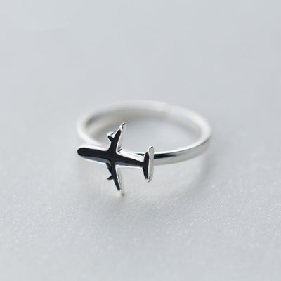 Airplane Silver Ring