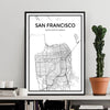 Minimalist San Francisco City Map