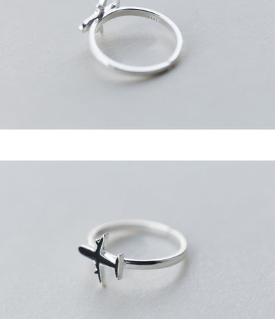 Airplane Silver Ring