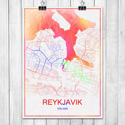 Minimalist Colorful World Cities Map