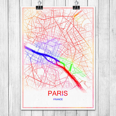 Minimalist Colorful World Cities Map